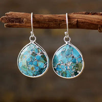 lewwallacewatercolors Earrings, Drop Earrings Bohemian Turquoise Dangle Earrings Silver / One Size