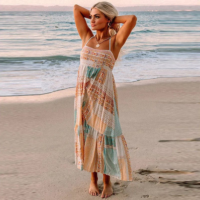 lewwallacewatercolors Dress, Midi Dress, Long Dress Boho Beach Sundress Pink / S